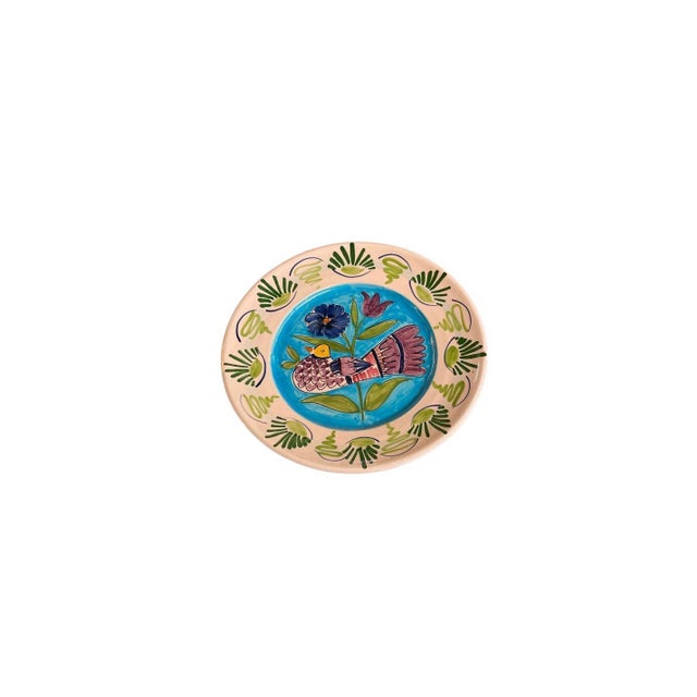 This exquisite vintage Italian hand-painted ceramic wall plate. Masterfully crafted in Italy, this decorative plate...