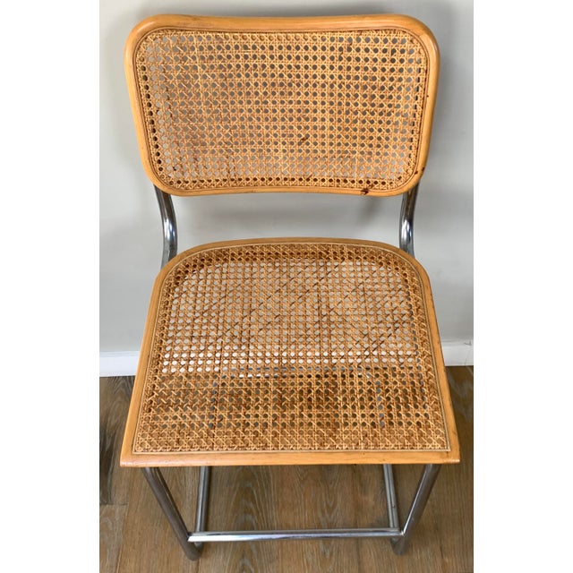 1970s Attributed to Marcel Breuer Cesca Cantilever Bar Height Chair For Sale - Image 4 of 7