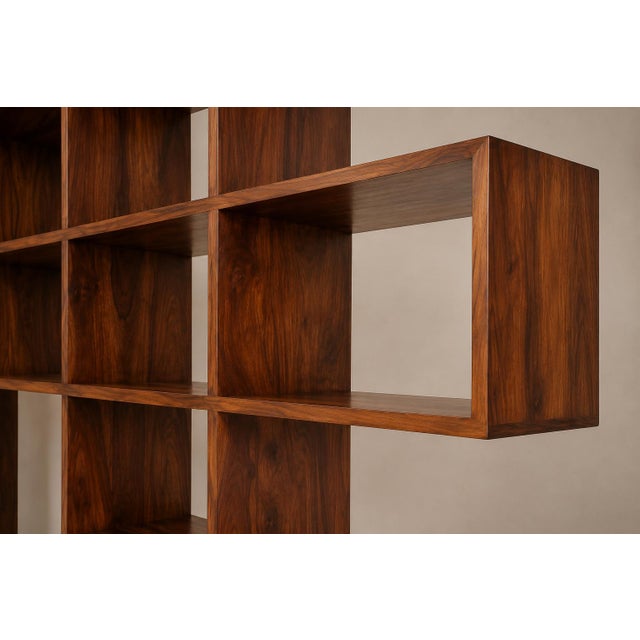 Brown Monumental Brazilian Modern Bookshelf in Solid Rosewood With Storage, Brazil, 1960s For Sale - Image 8 of 18