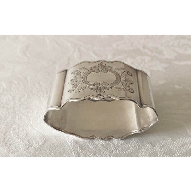 Metal Mid 20th Century Ostfriesen Silver Plate Scalloped Ornate Napkin Ring Mint Condition For Sale - Image 7 of 11