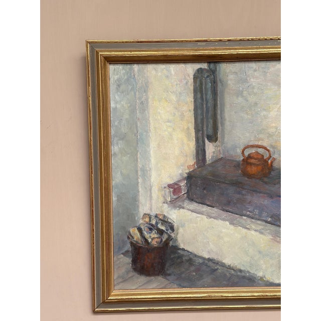 Mid-Century Modern Hanne Jönsson, Panel Oven in the Studio, 1943, Oil on Panel, Framed For Sale - Image 3 of 18