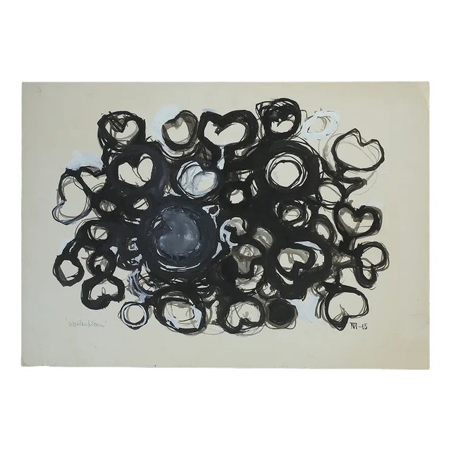 Margareta Treutiger, Vattenblom, Mixed Media on Board, 1965 For Sale