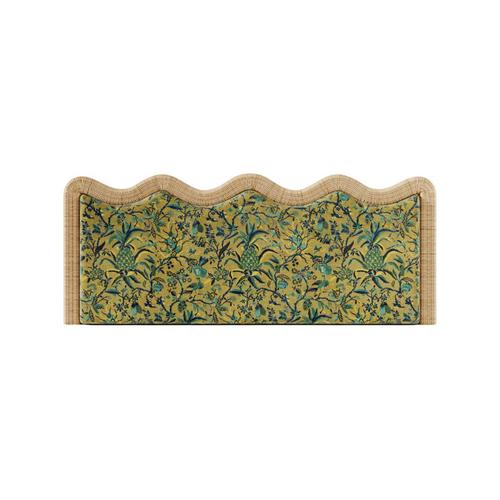 Fidji headboard in rattan, particle board and hr foam by popus editions. Dimensions: w 200 x d 15 x h 100 cm. Materials:...