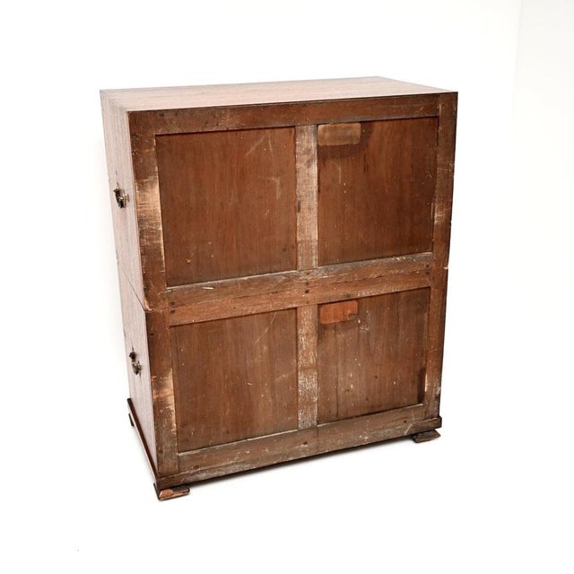 Wood Antique Military Campaign Chest of Drawers in Teak, 1840 For Sale - Image 7 of 15
