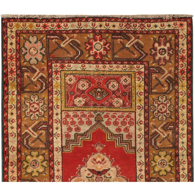 Red Vintage Turkish Oushak Area Rug 3ft 7inb X 6ft 4in For Sale - Image 8 of 8