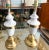 Beautiful marble and brass lamps, in working condition. Would add an elegant look to any space.
