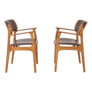 Mid-Century Danish Model 49 Armchairs in Teak by Erik Buch, 1960s, Set of 2 For Sale