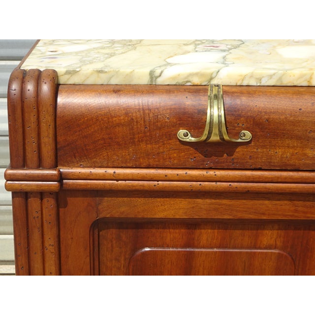 Beige Vintage Art Deco Sideboard in Walnut and Marble, 1920s For Sale - Image 8 of 18