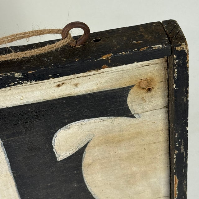 Late 19th Century Antique Hand Painted Bold "Store" Wood Trade Sign For Sale - Image 10 of 15