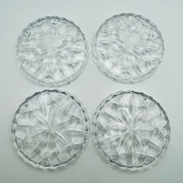 Transparent Mid 20th Century Crystal Coasters- Set of 4 For Sale - Image 8 of 8