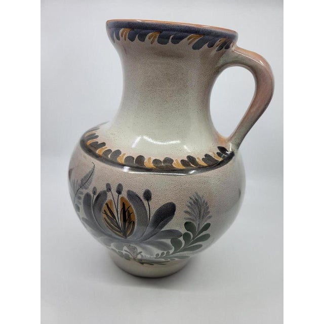 Blue Vintage Hand-Decorated Ceramic Pitcher by Jean De Lespinasse, 1950s For Sale - Image 8 of 14