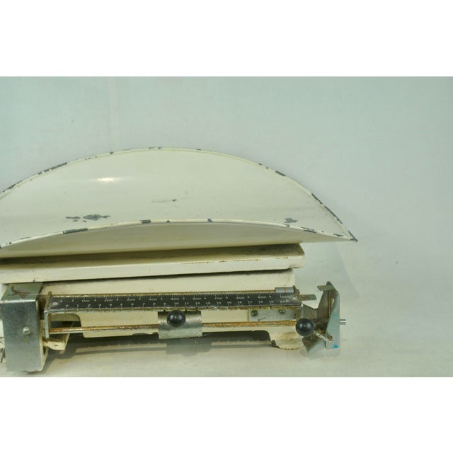 Baby Scales in Pharmacies, 1970s, in Worn conditions. Designed 1970 to 1979 This piece has an attribution mark, I am sure...