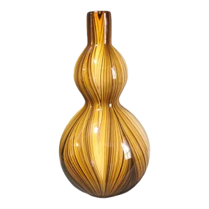 Mid-Century Modern Encased Studio Art Glass Swirls Multicolored Earth Tones Vase
