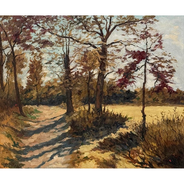 Realism Framed Oil Painting on Canvas by Pierre Colson (1930-?) 'A Ray of Sunshine' For Sale - Image 3 of 16