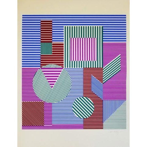 Mid-Century Modern Victor Vasarely Op-Art Screenprint, Signed For Sale - Image 3 of 6