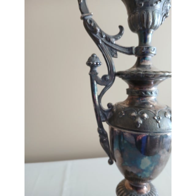 Late 19th Century Pair of Silver Plated Ewers For Sale - Image 5 of 17