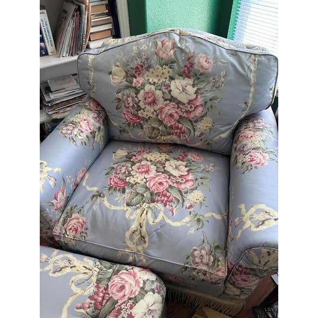 Ralph Lauren - Floral Chintz Armchair and Ottoman Set in Evelyn Fabric Style For Sale In Tulsa - Image 6 of 8