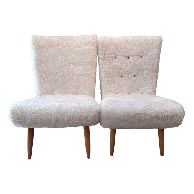 Set of Emma Sheepskin Lounge Chairs, 1940 For Sale