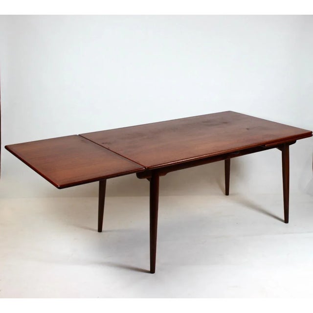 Andreas Tuck Teak Extendable Dining Table by Hans J. Wegner for Andreas Tuck, 1960s For Sale - Image 4 of 12