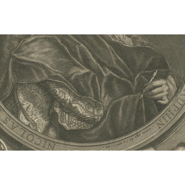 Paper Royal French Cartographer Portrait Engraving, 1743 For Sale - Image 7 of 9