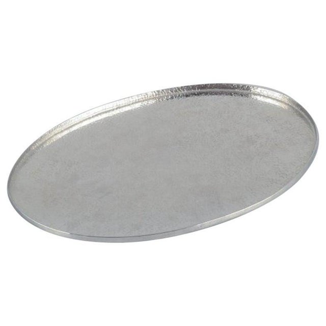 Silver Swedish Hammered Modernist Tin Tray by Lars Göransson, 1978 For Sale - Image 8 of 8