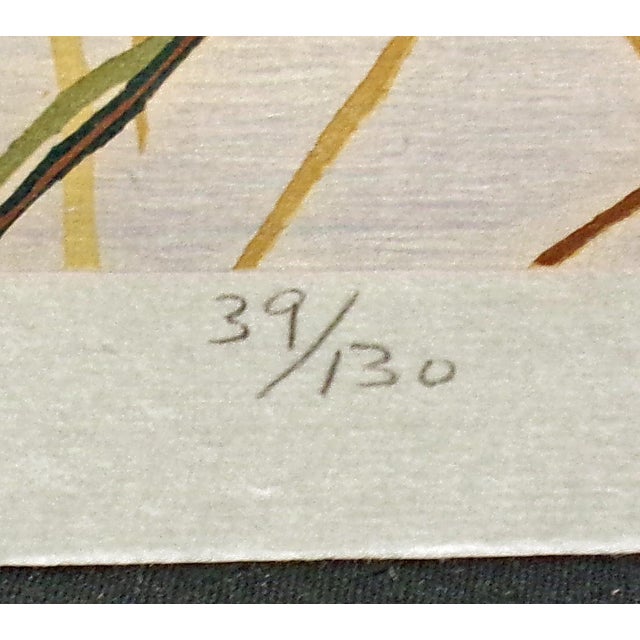 Gordon Mortensen "Autumn Sunset" Signed Woodcut Reduction Art Lake Landscape For Sale In Denver - Image 6 of 6