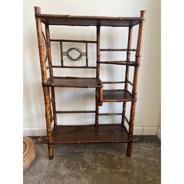 Antique Victorian Scorched Bamboo Etagere Chairish