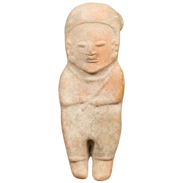 Petite Chinese Early Qing Dynasty Red Sand Figurine from the 17th Century For Sale - Image 12 of 12