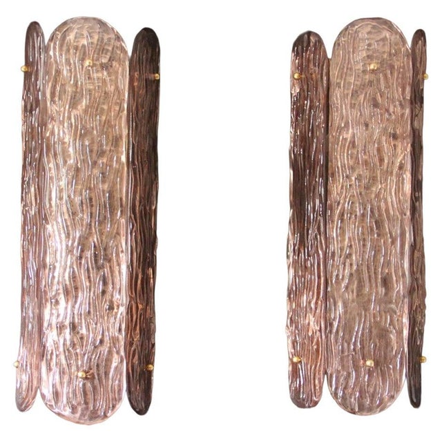 Sculptural Murano Glass Wall Sconces in Powder Pink Hue, Italy, 2000s, Set of 2 For Sale - Image 15 of 15