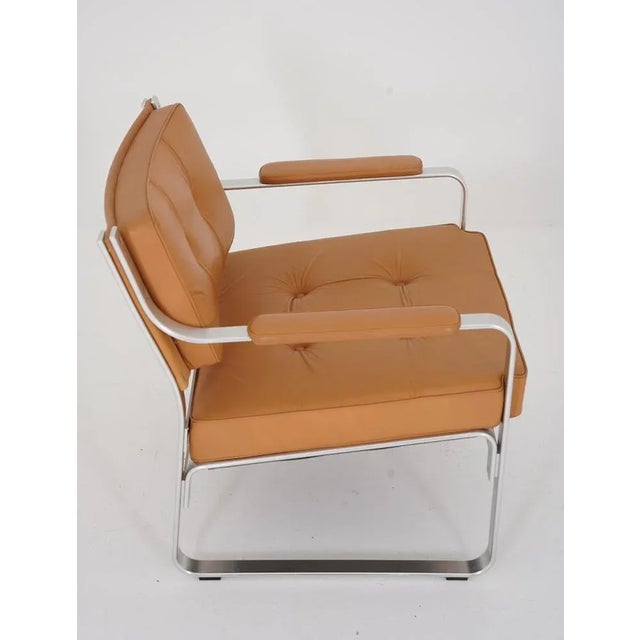 Set of Swedish Leather and Aluminium Lounge Chairs by Karl-Erik Ekselius, 1970s For Sale - Image 6 of 10