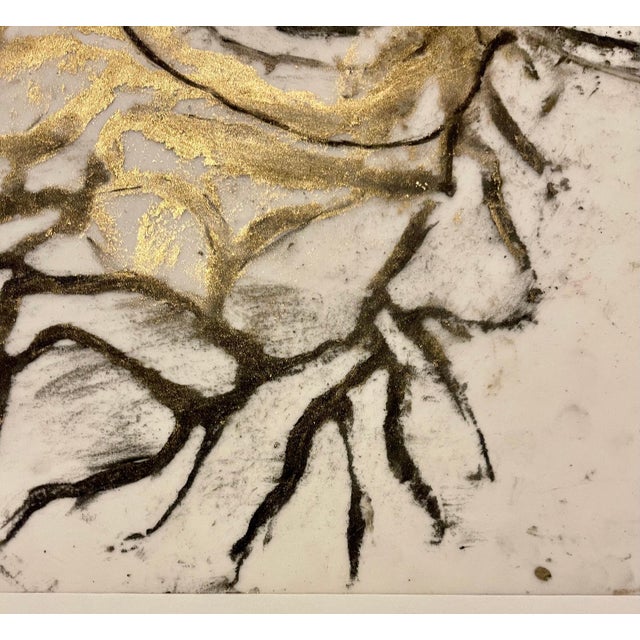 Abstract Michele Oka Doner, Original Drawing Painting Abstract Biomorphic Art Gold Leaf Michele Oka Doner, 2004 For Sale - Image 3 of 11