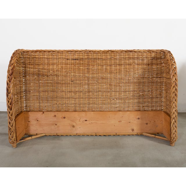 Pair of Organic Modern Woven Rattan Wicker Wingback Headboards For Sale In Sacramento - Image 6 of 17