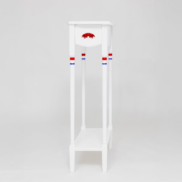 Coastal Story Console Table | Crab and Fish Design Small Entryway Table - Solid Wood For Sale In Orlando - Image 6 of 8