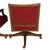 Pair of 1980s Baker Furniture Rolling Executive Chairs in Carved Wood & Burgundy Vinyl Upholstery For Sale - Image 13 of 18