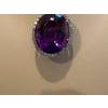 80 Carat Amethyst & 3.5 ct Diamond Pendant Necklace 14 Karat White Gold + Chain For Sale - Image 10 of 18