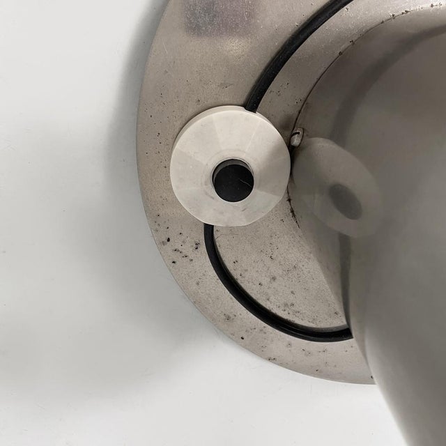 Italian Space Age Round Floor Lamp in Metal with White Interior, 1970s For Sale - Image 17 of 18