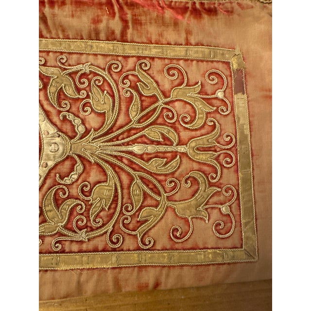 Mid 19th Century Mid 19th Century Italian Embroidered Pillow For Sale - Image 5 of 8