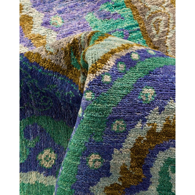 Textile Suzani Collection Hand-Knotted Area Rug - 9' 1" X 11' 9" For Sale - Image 7 of 10