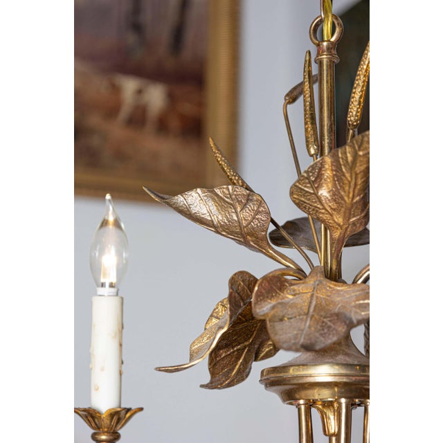 Mid 20th Century French Maison Charles-Inspired Gilt Bronze Chandelier For Sale In Atlanta - Image 6 of 10
