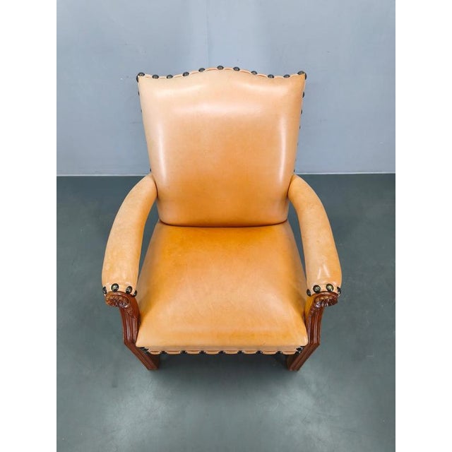 Antique Danish Leather Armchair, 1890s For Sale - Image 3 of 15