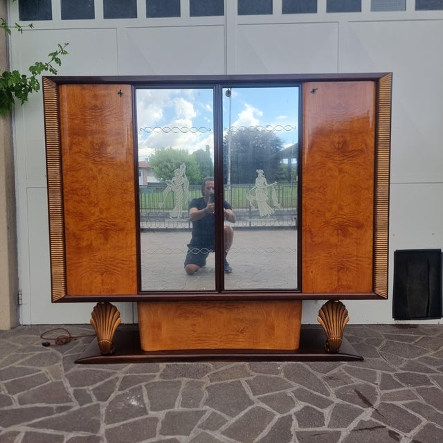 Art Deco Walnut and Ash Bar Sideboard, 1940s For Sale - Image 13 of 13