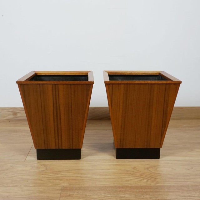 Art Deco Walnut Paper Bins, 1930s, Set of 2 For Sale - Image 4 of 5