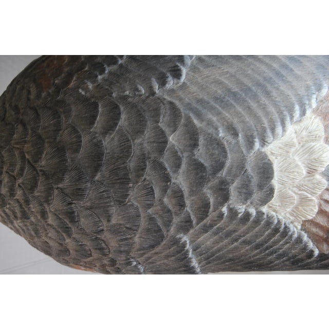 American Harrier Hawk & Gloved Handler 2003 – Carved Wooden Sculpture Signed Bradford King For Sale - Image 14 of 16