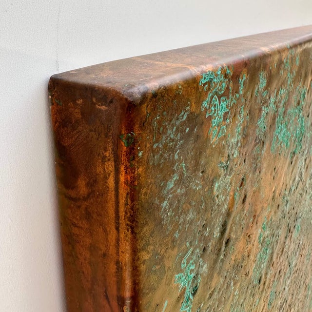 Green Textured Copper Wall Art With Green & Brown Patina by Jeremy Maronpot For Sale - Image 8 of 13