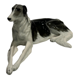 Mid 20th Century Rosenthal Porcelain Borzoi Dog Sculpture