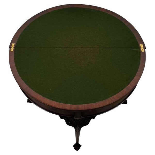 20th Century Edwardian English Mahogany Demi-Lune Card Table, 1890s For Sale - Image 4 of 13