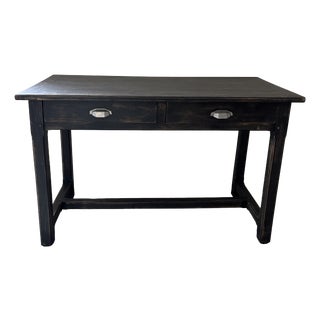 Black Table with Two Drawers For Sale