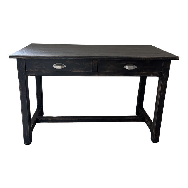 Black Table with Two Drawers For Sale