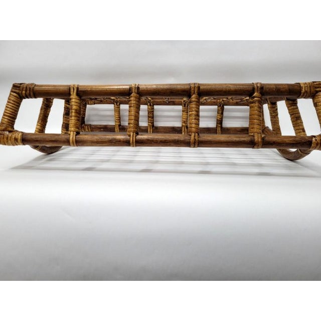 Vintage Bamboo Serving Tray Display Basket Chairish