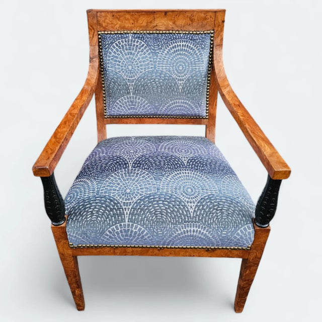 Wood Antique Burl Biedermeier Armchairs - a Pair For Sale - Image 7 of 12